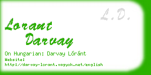 lorant darvay business card