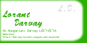 lorant darvay business card